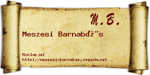 Meszesi Barnabás névjegykártya