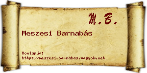 Meszesi Barnabás névjegykártya